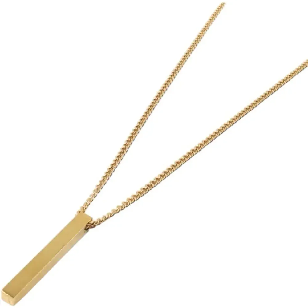 18K Gold Plated Vertical Bar Pendant Necklace